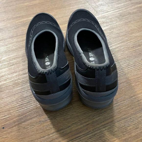 LAUNORY Women's Espadrilles shoes Black Gray size 7 - Picture 2 of 7